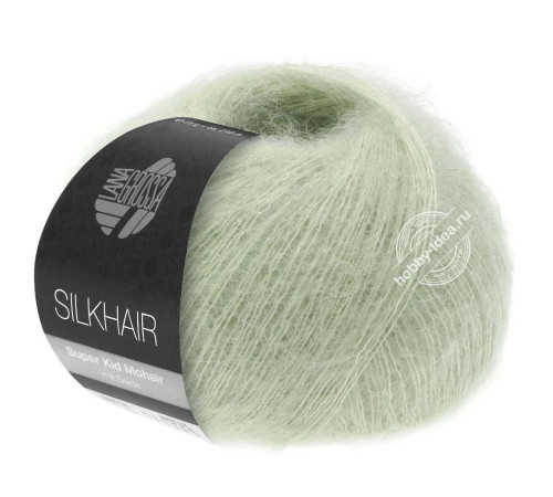 Lana Grossa Silkhair 140 Бело-зеленый