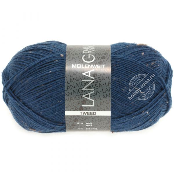 Lana Grossa Meilenweit 100 Tweed 128 Тёмно-синий из категории Lana Grossa Meilenweit 100 Tweed