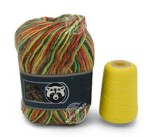 Menca Пух норки 886 Зелёно-коричневый