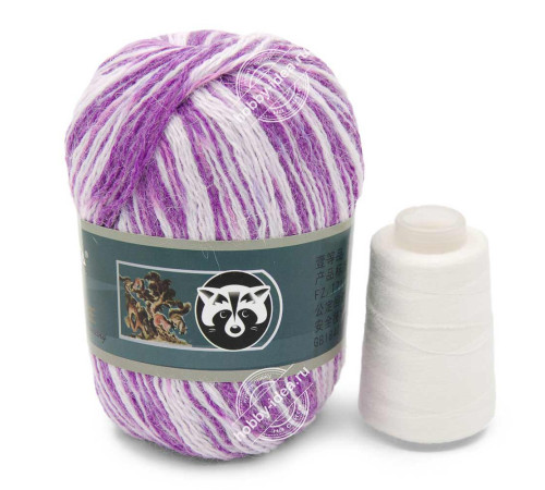 Menca Пух норки 918 Бело-фиолетовый