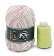 Menca Пух норки 922 Салатово-розовый