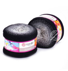 YarnArt Flowers 253 Белый Серый Чёрный