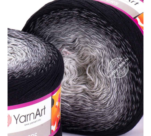 YarnArt Flowers 253 Белый Серый Чёрный