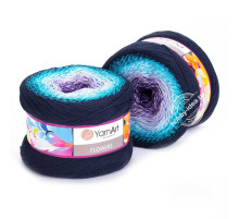 YarnArt Flowers 254 Фиолетовый Голубой Синий