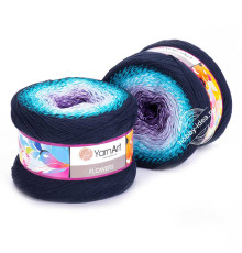 YarnArt Flowers 254 Фиолетовый Голубой Синий