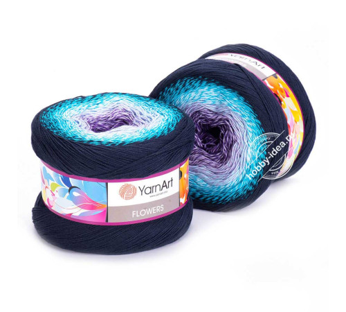 YarnArt Flowers 254 Фиолетовый Голубой Синий