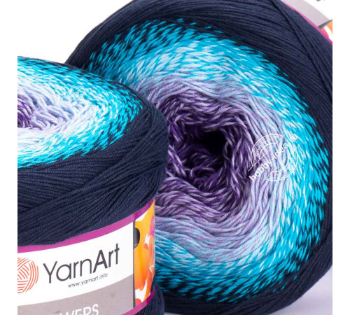 YarnArt Flowers 254 Фиолетовый Голубой Синий