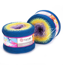 YarnArt Flowers 257 Фиолетовый Жёлтый Синий