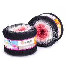 YarnArt Flowers 260 Розовый Белый Чёрный