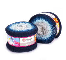 YarnArt Flowers 261 Серый Голубой Синий