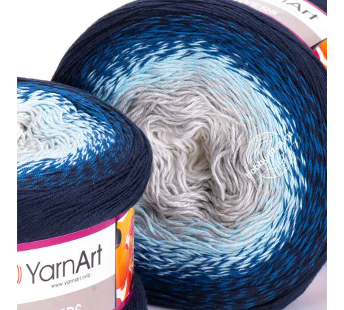 YarnArt Flowers 261 Серый Голубой Синий