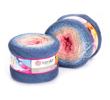 YarnArt Flowers 262 Розовый Персиковый Голубой