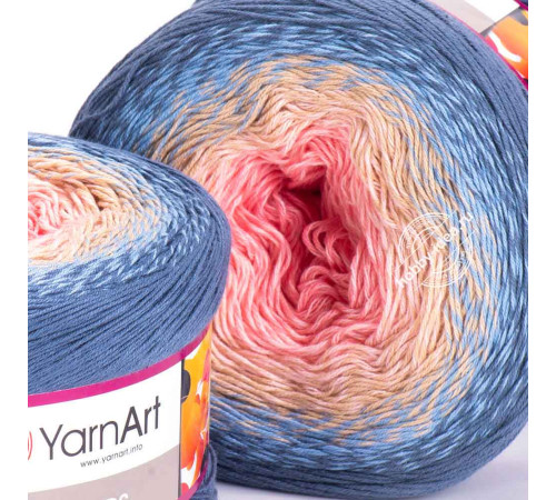 YarnArt Flowers 262 Розовый Персиковый Голубой