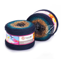 YarnArt Flowers 263 Серый Оранжевый Синий