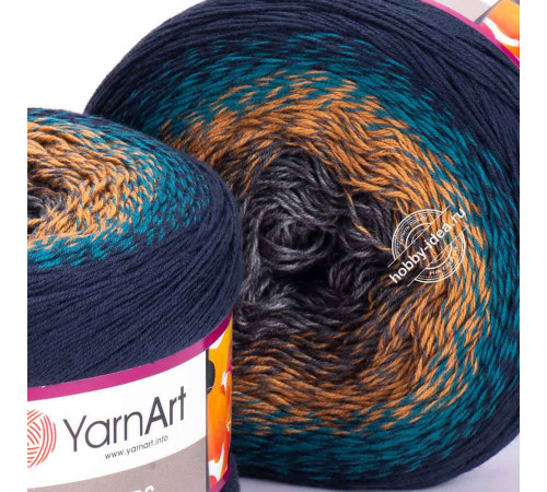 YarnArt Flowers 263 Серый Оранжевый Синий