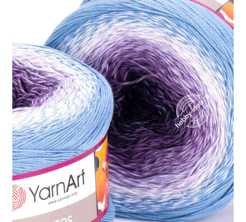 YarnArt Flowers 264 Фиолетовый Белый Голубой