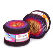 YarnArt Flowers 265 Бежевый Красный Коричневый