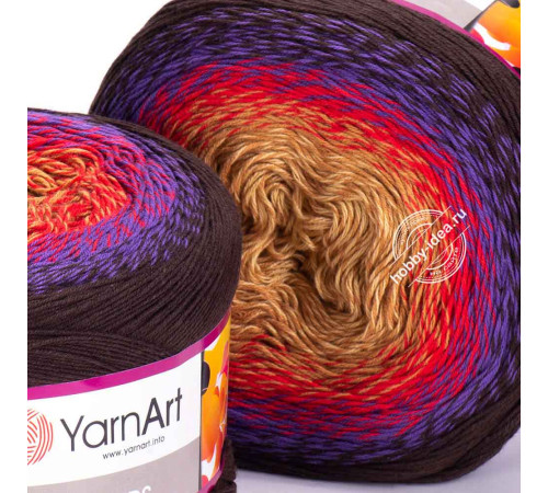 YarnArt Flowers 265 Бежевый Красный Коричневый