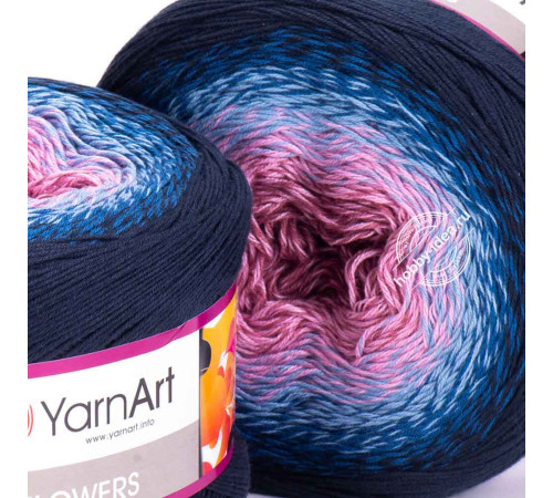 YarnArt Flowers 273 Розовый Голубой Синий