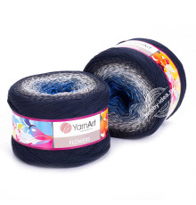 YarnArt Flowers 275 Синий Серый Тёмно-синий