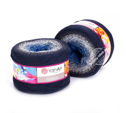 YarnArt Flowers 275 Синий Серый Тёмно-синий
