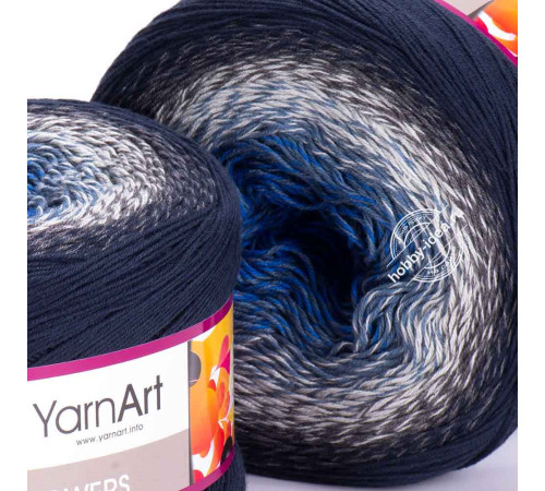 YarnArt Flowers 275 Синий Серый Тёмно-синий
