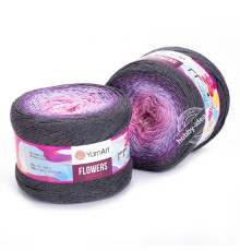 YarnArt Flowers 276 Розовый Фиолетовый Серый
