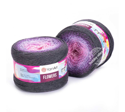 YarnArt Flowers 276 Розовый Фиолетовый Серый