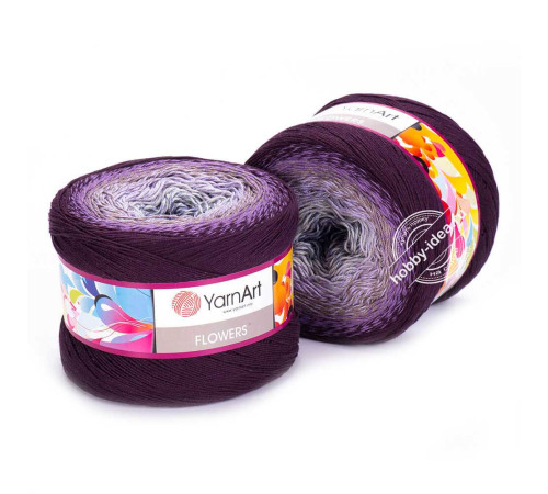 YarnArt Flowers 278 Серый Фиолетовый Бордовый