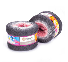 YarnArt Flowers 279 Розовый Белый Серый