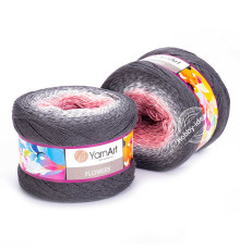 YarnArt Flowers 279 Розовый Белый Серый