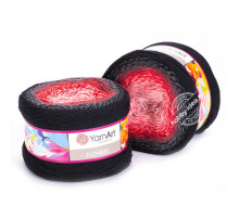 YarnArt Flowers 282 Розовый Красный Чёрный