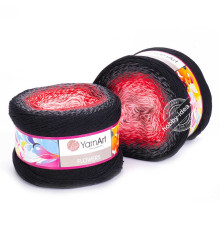 YarnArt Flowers 282 Розовый Красный Чёрный