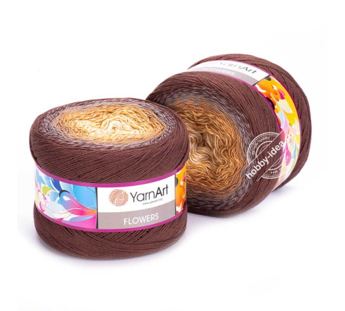 YarnArt Flowers 284 Бежевый Серый Коричневый