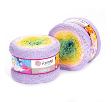 YarnArt Flowers 285 Голубой Жёлтый Лиловый