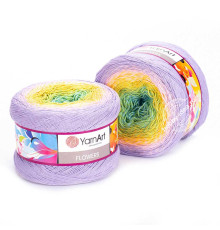 YarnArt Flowers 285 Голубой Жёлтый Лиловый