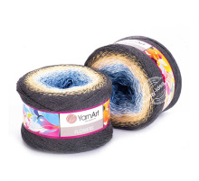 YarnArt Flowers 287 Синий Песочный Серый