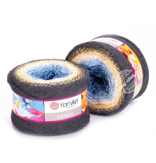 YarnArt Flowers 287 Синий Песочный Серый
