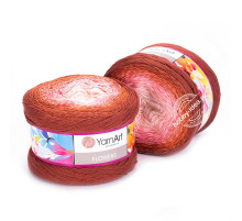 YarnArt Flowers 288 Розовый Оранжевый Красный