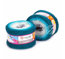 YarnArt Flowers 289 Серый Голубой Петроль