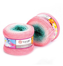 YarnArt Flowers 292 Зелёный Розовый