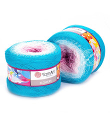 YarnArt Flowers 294 Розовый Белый Голубой