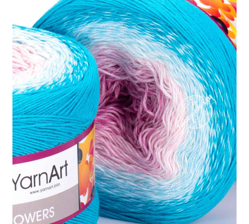 YarnArt Flowers 294 Розовый Белый Голубой