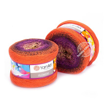 YarnArt Flowers 295 Фиолетовый Коричневый Оранжевый