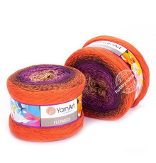 YarnArt Flowers 295 Фиолетовый Коричневый Оранжевый