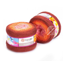 YarnArt Flowers 298 Розовый Оранжевый Красный