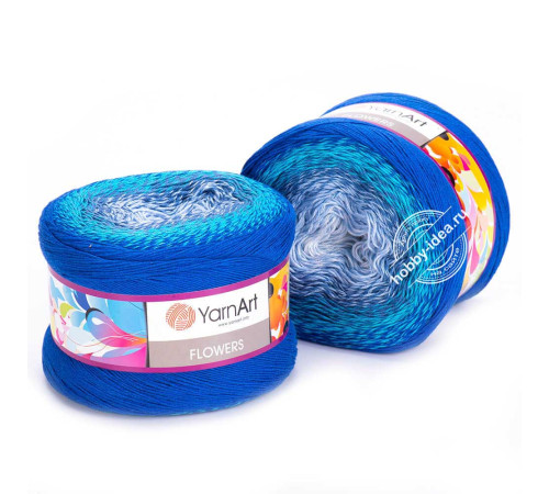 YarnArt Flowers 299 Голубой Синий