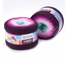 YarnArt Flowers 301 Голубой Розовый Фиолетовый