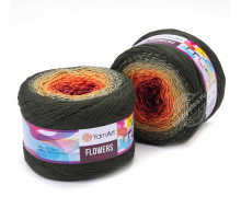 YarnArt Flowers 302 Красный Жёлтый Зелёный