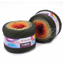YarnArt Flowers 302 Красный Жёлтый Зелёный